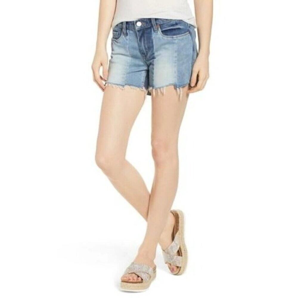 BlankNYC The Essex Paneled Blue Denim Shorts Size 25